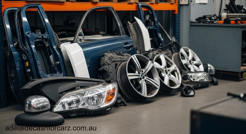 Usable Parts Removed from Scrap Cars